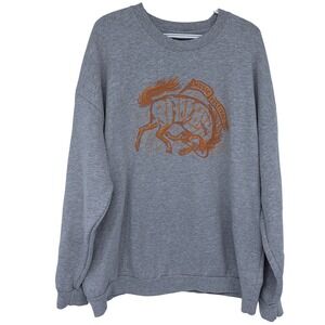 Railbird Music Festival Sweatshirt Gray 2XL Men's Oversized Graphic Crewneck